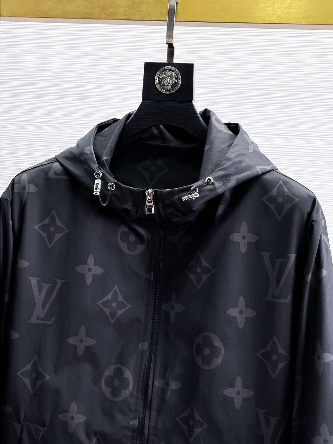 Louis Vuitton Monogram Print Hooded Windbreaker with Zip-Front