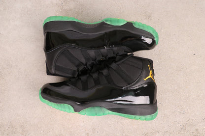 Air Jordan 11 High Black Green Yellow Patent Leather Basketball Shoes