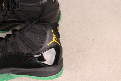 Air Jordan 11 High Black Green Yellow Patent Leather Basketball Shoes