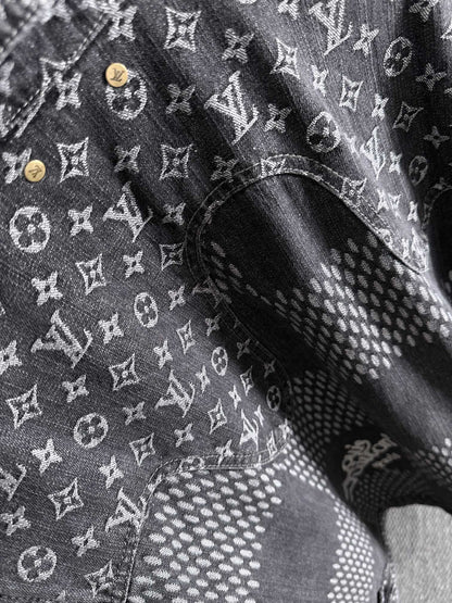 Louis Vuitton Monogram Denim Jacket with Panel Detailing