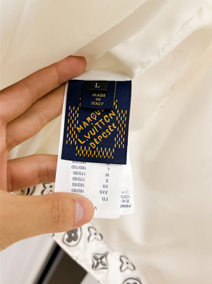 Louis Vuitton Men's Monogram Hooded Zip-Up Jacket with Signature Side Panels