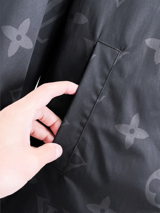 Louis Vuitton Monogram Print Hooded Windbreaker with Zip-Front