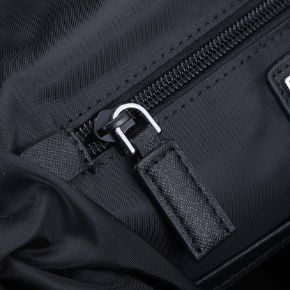 Prada Black Nylon Backpack With Multiple Pockets And Signature Logo 2VZ019
