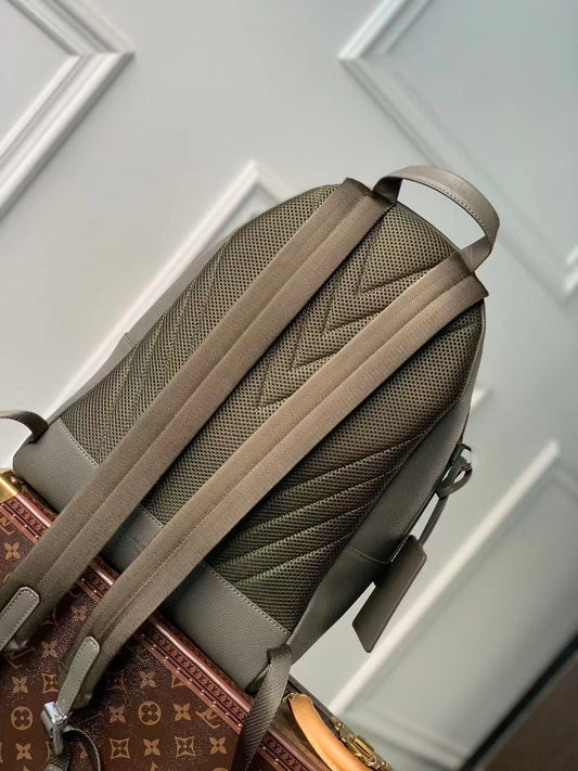 Sleek Gray Louis Vuitton Backpack Crafted From Premium Leather For Modern Style