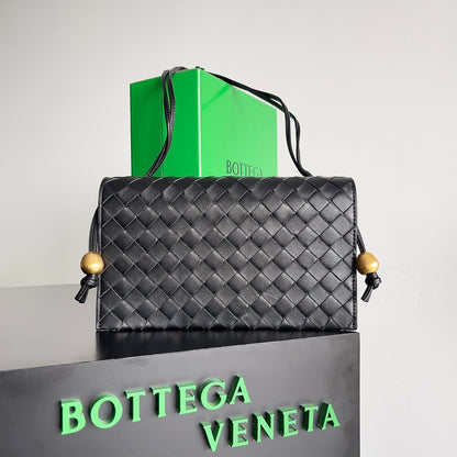 Bottega Veneta Intrecciato Woven Leather Crossbody Bag in Warm Mustard Tone with Gold Accents BV717435