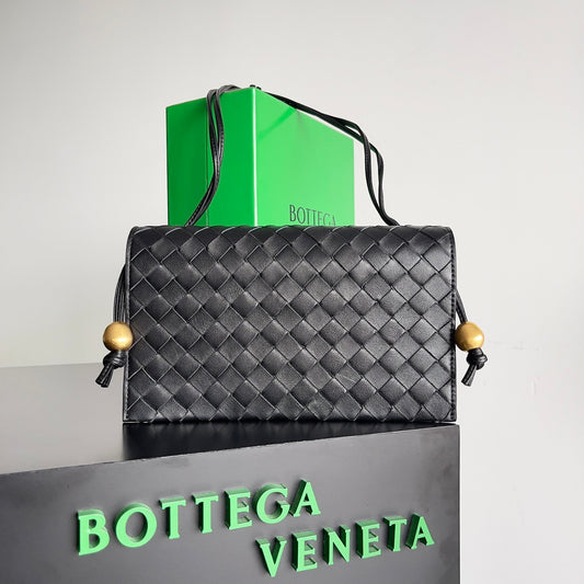 Bottega Veneta Intrecciato Woven Leather Crossbody Bag in Warm Mustard Tone with Gold Accents BV717435