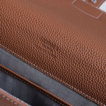 Hermès Brown Leather Briefcase With Silver Lock And Top Handle 3929