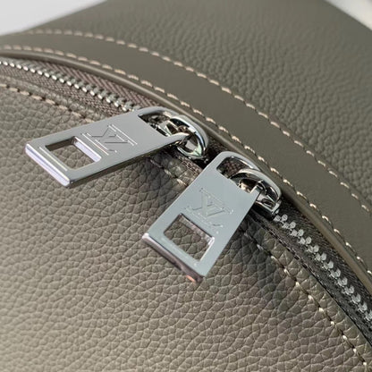 Sleek Gray Louis Vuitton Backpack Crafted From Premium Leather For Modern Style
