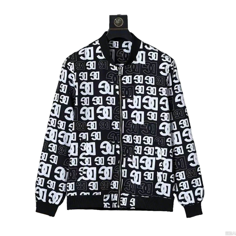 Dolce & Gabbana Inspired Black Bomber Jacket With Monogram Print
