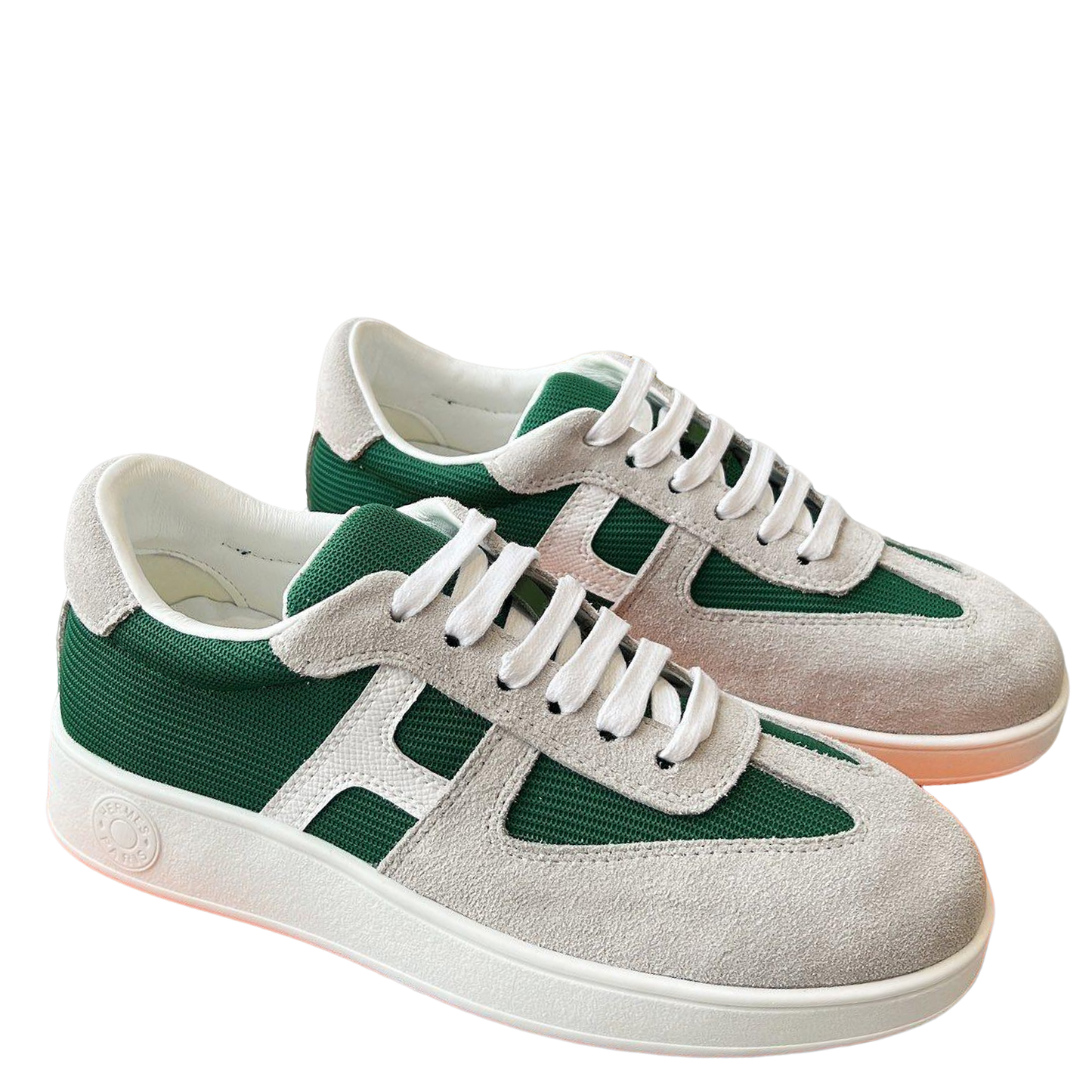 Hermes Women's Sneakers Iconic H Logo Leather Casual Fashion Shoes