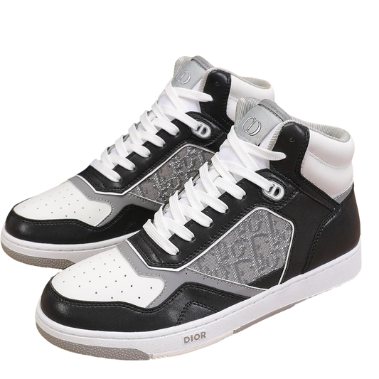 Dior Men's High Top Sneakers with Oblique Pattern and Adjustable Strap