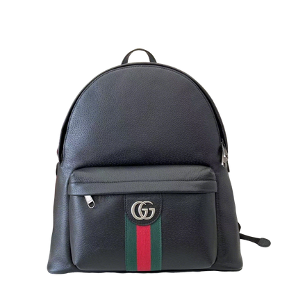 Stylish Black Gucci Backpack With Signature GG Logo And Web Stripe For Fashion - Forward Individuals 834466