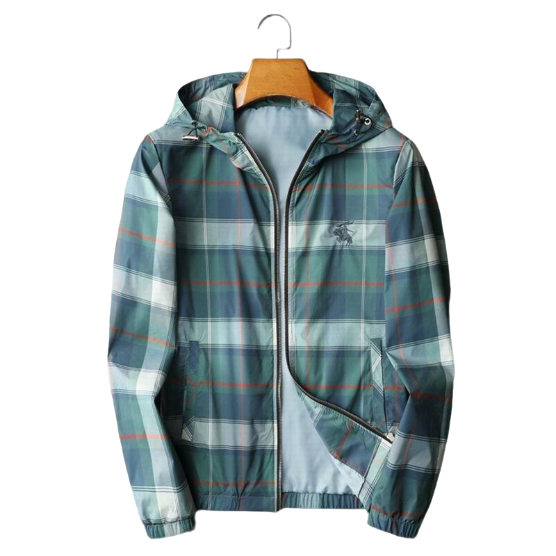 Burberry - Style Checkered Hooded Jacket With Equestrian Logo