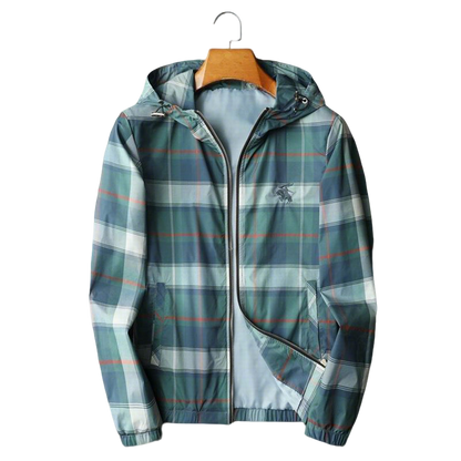 Burberry - Style Checkered Hooded Jacket With Equestrian Logo