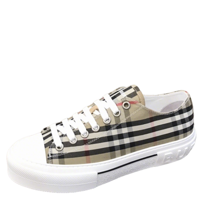 Burberry Unisex Plaid Canvas Sneakers Stylish Comfortable Footwear For Men And Women