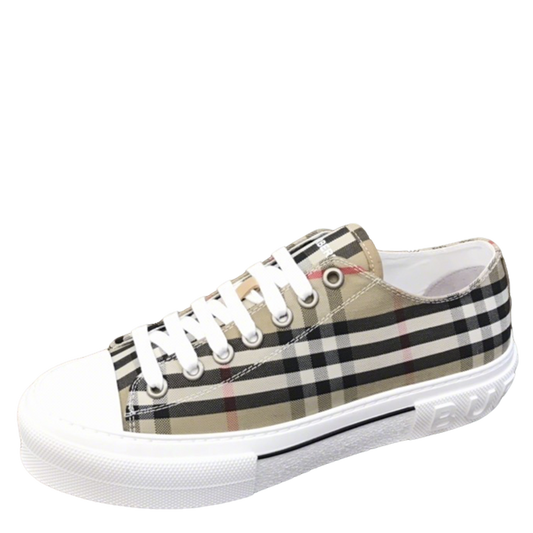 Burberry Unisex Plaid Canvas Sneakers Stylish Comfortable Footwear For Men And Women