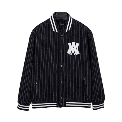 Stylish Amiri Striped Varsity Jacket With Logo