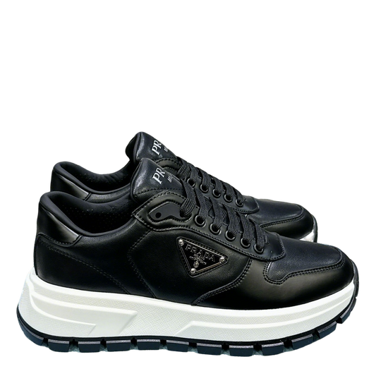 Unisex Prada Black Chunky Platform Sneakers With Triangle Logo