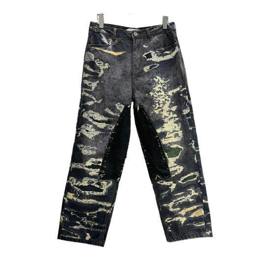 Givenchy Distressed Denim Jeans With Unique Patchwork For Edgy Fashion