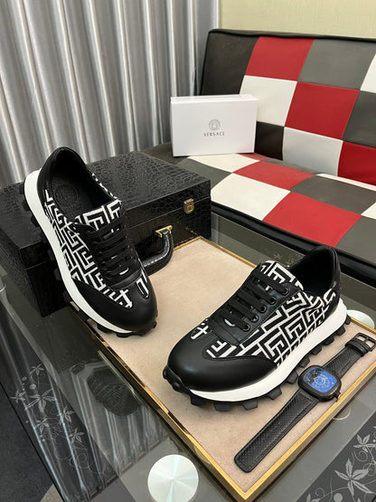 Versace Men's Sneakers - Luxury Designer Athletic Footwear with Greek Key Pattern
