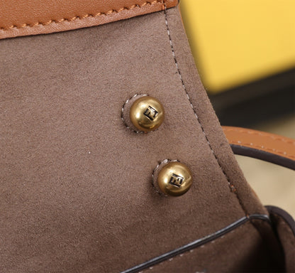 Stylish Fendi Saddle Bag With Iconic FF Buckle And Smooth Leather Finish 847