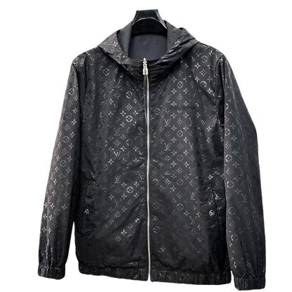 Louis Vuitton Men's Embossed Monogram Hooded Zip-Up Jacket