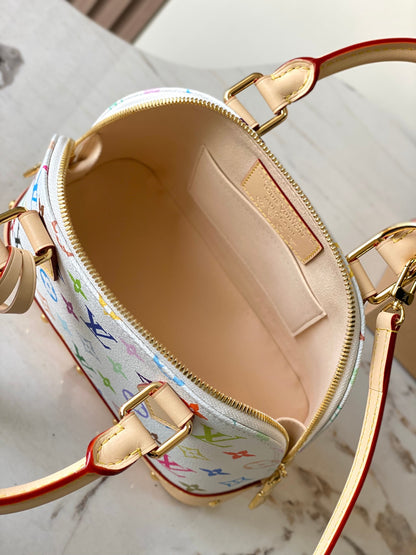 Eye Catching Louis Vuitton Alma BB Bag With Colorful Monogram And Bow Accent