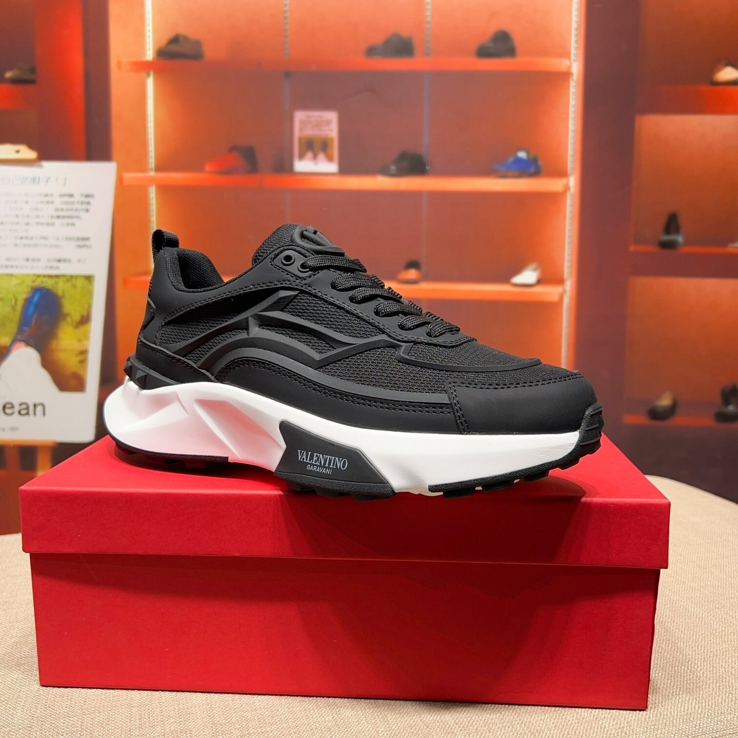 Valentino Men's Luxury Sneakers Fashion Mesh Design Casual Athletic Shoes