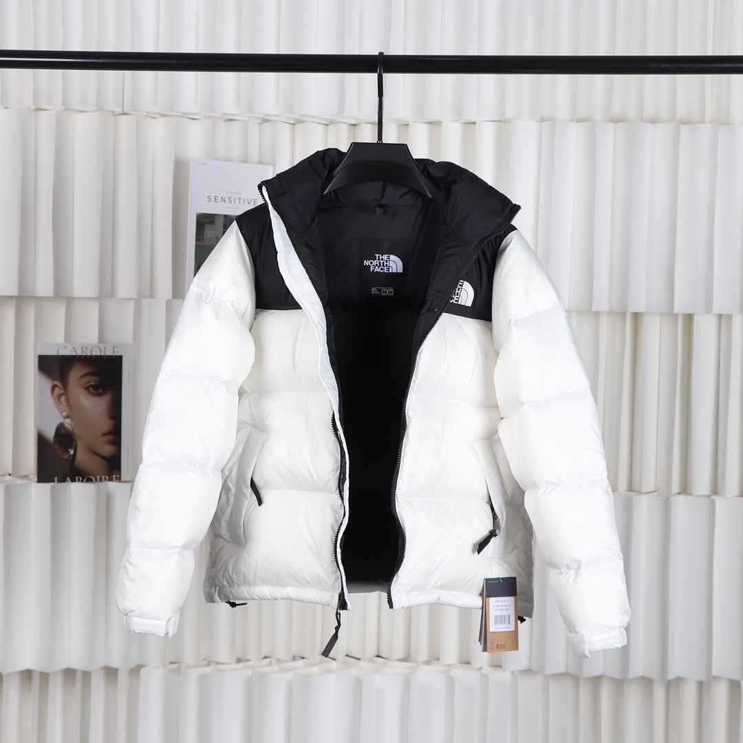 The North Face White Black Puffer Jacket Warm Winter Outerwear