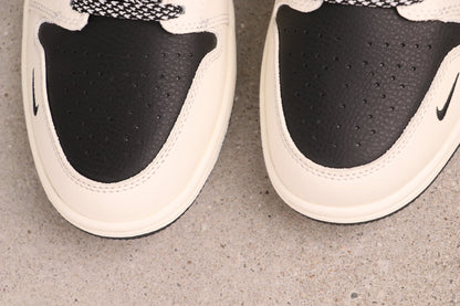 Air Jordan 1 Low Peaceminusone Daisy Print Black Beige Casual Sneakers