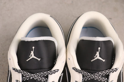 Air Jordan 1 Low Peaceminusone Daisy Print Black Beige Casual Sneakers