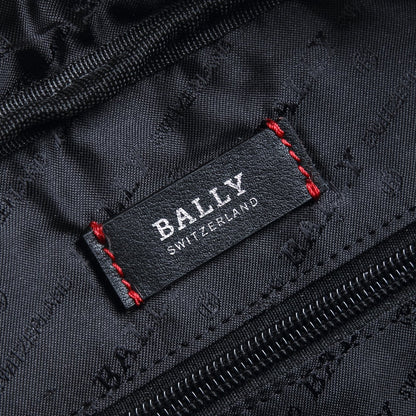 Black Bally Leather Briefcase With Signature Striped Accent And Branded Details For Professional Use Style No.63808
