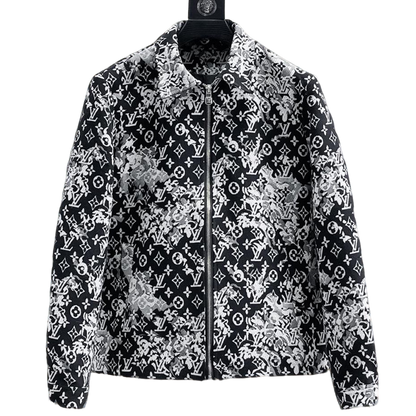 Louis Vuitton Monogram Print Hooded Windbreaker with Zip-Front
