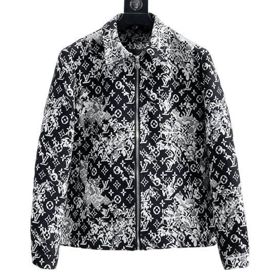 Louis Vuitton Monogram Print Hooded Windbreaker with Zip-Front