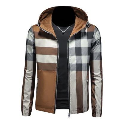 Burberry - Style Checkered Hooded Jacket for Men's Fashion