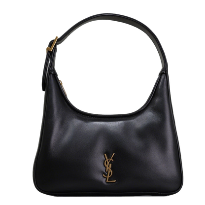 YSL CALYPSO Black Leather Hobo Bag With Iconic Gold Logo 791484