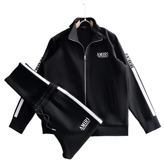 Men's AMIRI Tracksuits Set with White Stripes and Logo