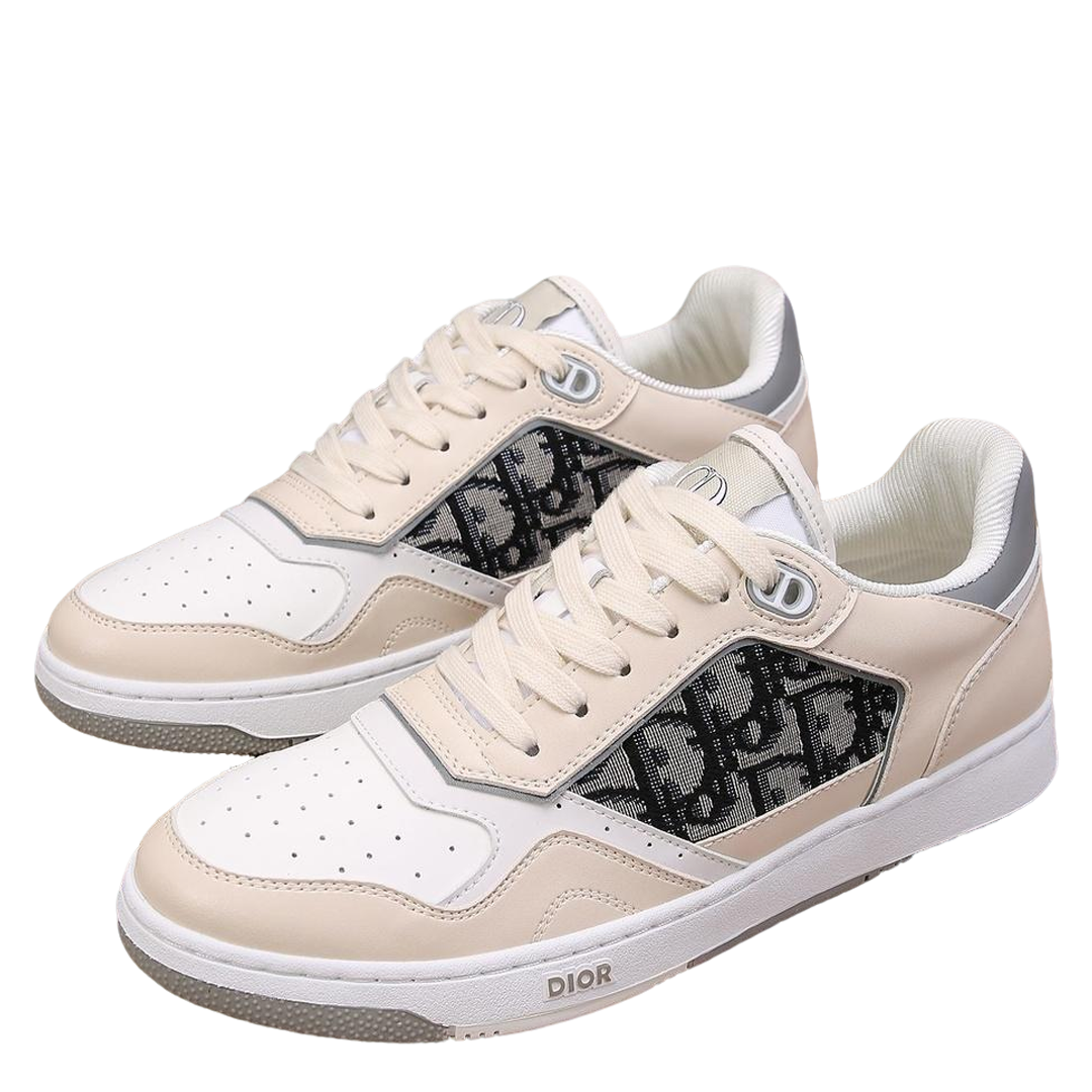 Dior Mens Sneakers Luxury Leather Casual Shoes With Oblique Pattern
