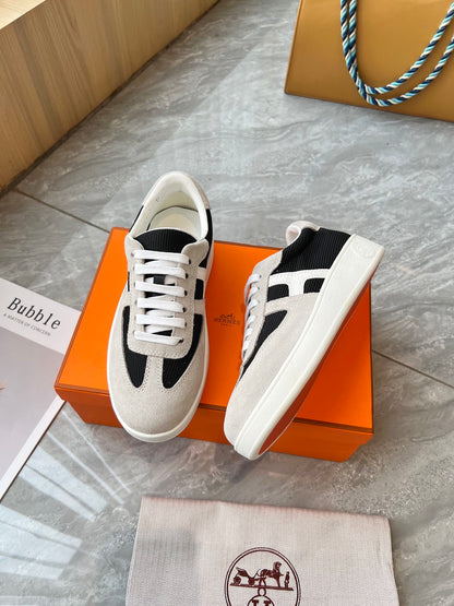 Hermes Women's Sneakers Iconic H Logo Leather Casual Fashion Shoes