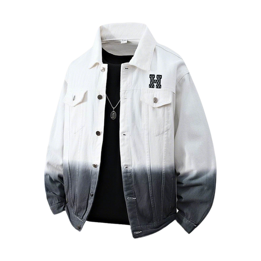 Hermès Ombre Denim Jacket With Contrast Inner And Logo