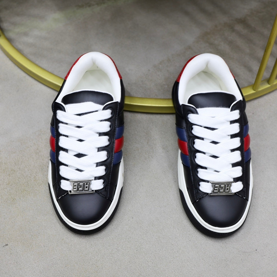 Gucci Unisex Sneakers With Web Stripes And Metal Accent Details