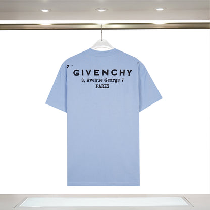 Stylish Givenchy Light Blue/Black/White T Shirt With Brand Logo For Fashion Enthusiasts