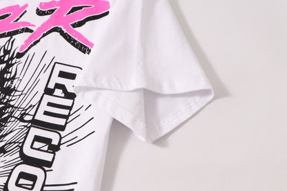 Hellstar White T - Shirt With Headphone Graphic And Is This What Heaven Sounds Like Slogan