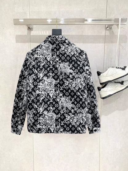 Louis Vuitton Monogram Print Hooded Windbreaker with Zip-Front