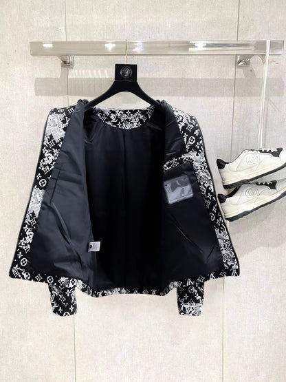 Louis Vuitton Monogram Print Hooded Windbreaker with Zip-Front