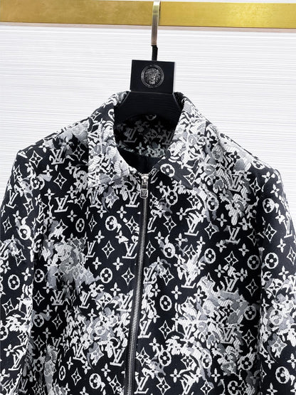 Louis Vuitton Monogram Print Hooded Windbreaker with Zip-Front