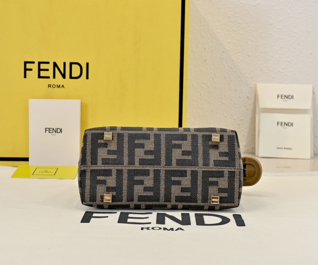 Luxury Fendi by the way  Mini Handbag With Signature FF Pattern And Tortoise - Shell Handle 2020