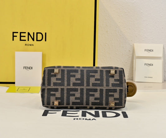 Luxury Fendi by the way  Mini Handbag With Signature FF Pattern And Tortoise - Shell Handle 2020
