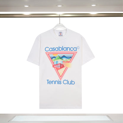 Casablanca Black/White/Pink Tennis Club T - Shirt With Colorful Triangle Graphic Design