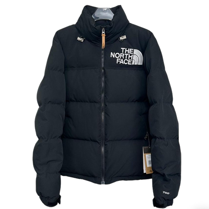 The North Face Black Nuptse Puffer Jacket With Iconic Branding And Warmth